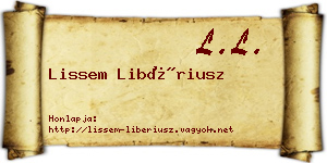 Lissem Libériusz névjegykártya